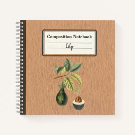 Ein Avocado auf einer Zweigstelle Personalisiert Notizblock