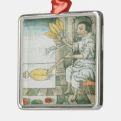 Ein aztekischer Federhandwerker Silbernes Ornament (Links)