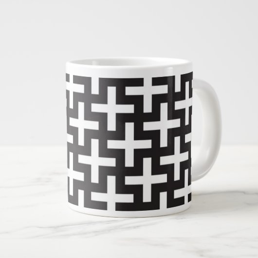 Ein b&w kopiert gemacht mit "plus" Zeichen Jumbo-Tasse (Vorderseite Rechts)