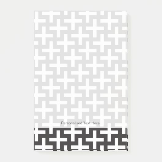 Ein b&w kopiert gemacht mit "plus" Zeichen Post-it Klebezettel (Vorderseite)