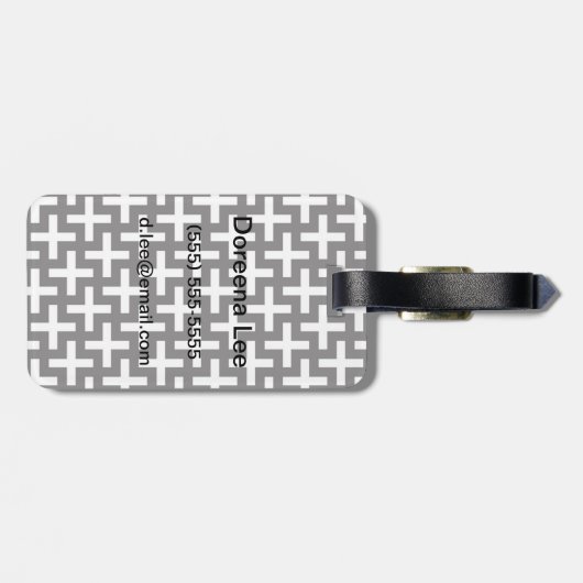 Ein b&w-Muster, hergestellt aus "plus"-Zeichen Gepäckanhänger (Rückseite horizontal)