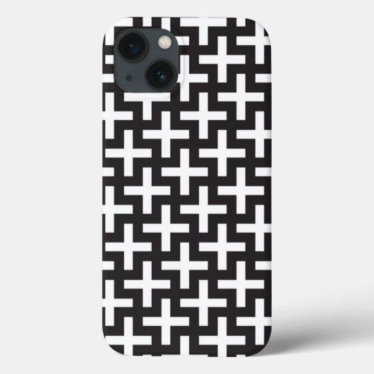 Ein b&w-Muster mit einem Pluszeichen Case-Mate iPhone Hülle (Rückseite)