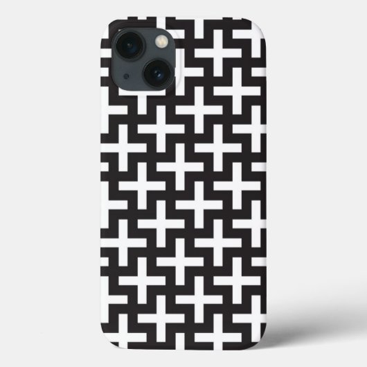 Ein b&w-Muster mit einem Pluszeichen Case-Mate iPhone Hülle (Rückseite)