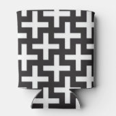 Ein b&w-Muster mit einem Pluszeichen Dosenkühler (Rückseite)