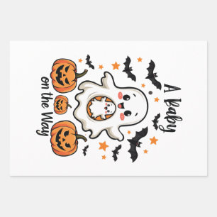 Ein Baby auf dem Weg Pastel Ghost Schwangerschaft Geschenkpapier Set