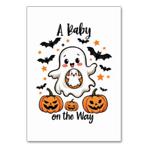 Ein Baby auf dem Weg Pastel Ghost Schwangerschaft Tischnummer