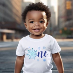 Ein Baby-Blue-Schneeflocken Weihnachten Baby T-shirt