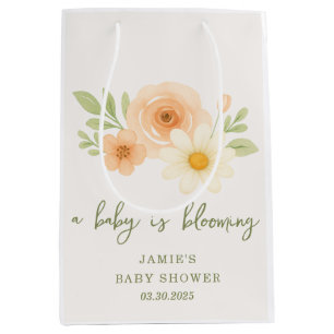 Ein Baby blüht Babydusche Mittlere Geschenktüte
