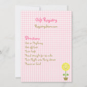 "Ein Baby blüht" Einladung zur Kinderdusche - Rosa (Rückseite)