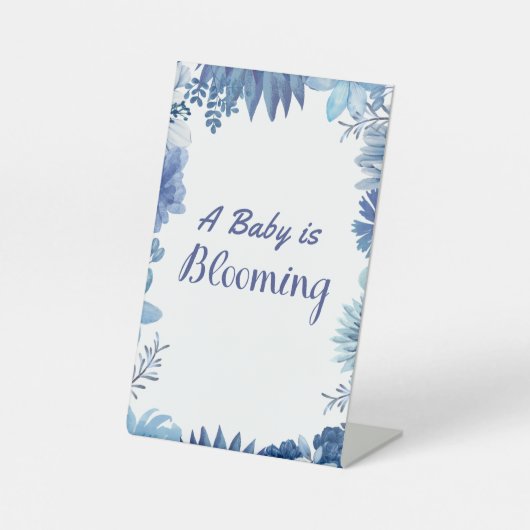 Ein Baby blüht für Dusche oder Sprinkle 4x6 Zeiche Sockelschild (Vorderseite)