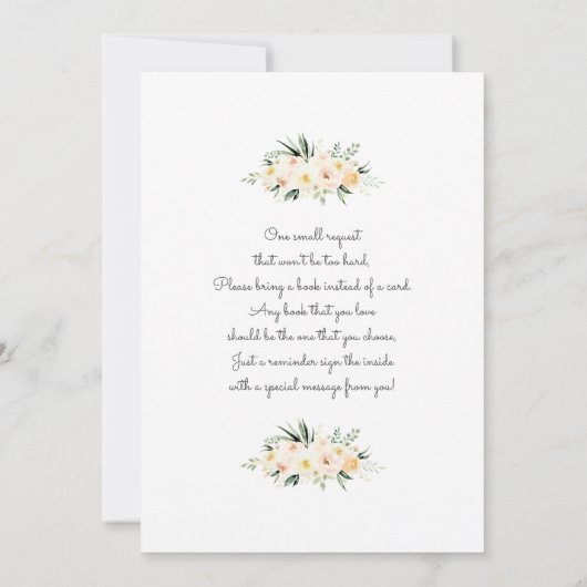 Ein Baby blüht in Grün und Dusche für ein blühende Einladung (Rückseite)