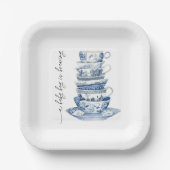 Ein Baby Boy brütet Tea Party Babydusche Pappteller (Vorderseite)