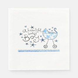Ein Baby Boy/White Standard Mittagessen Napkin Serviette