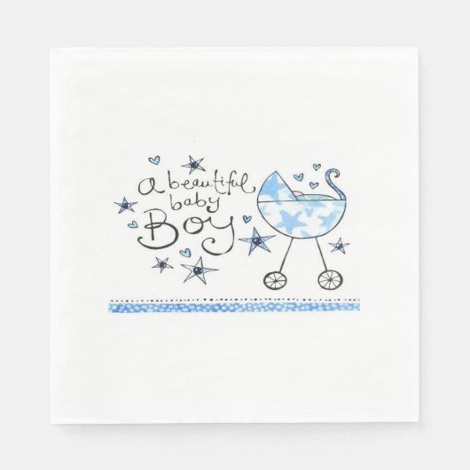 Ein Baby Boy/White Standard Mittagessen Napkin Serviette (Vorderseite)