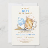 Ein Baby Boy wird Blue Bow Krawatte Babydusche zub Einladung (Vorderseite)