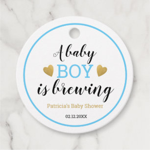 Ein Baby Boy wird eine Babydusche gebrauen. Danke Geschenkanhänger