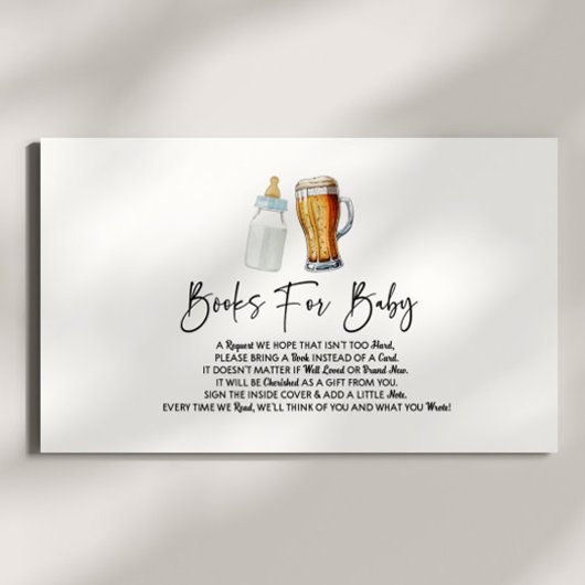 Ein Baby brät Bier-Duschbücher für Baby Begleitkarte
