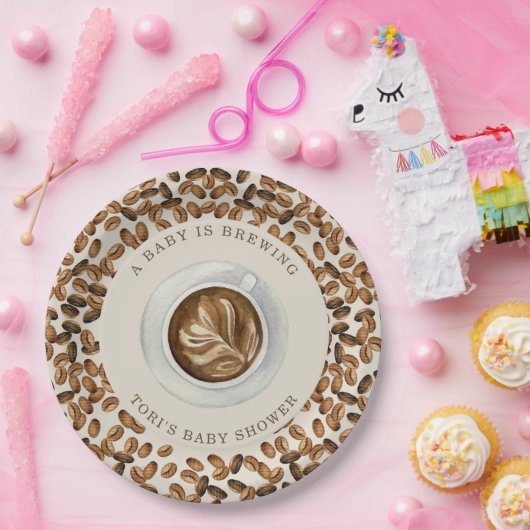 Ein Baby brät Kaffee Baby Dusche Papier Teller (Party)