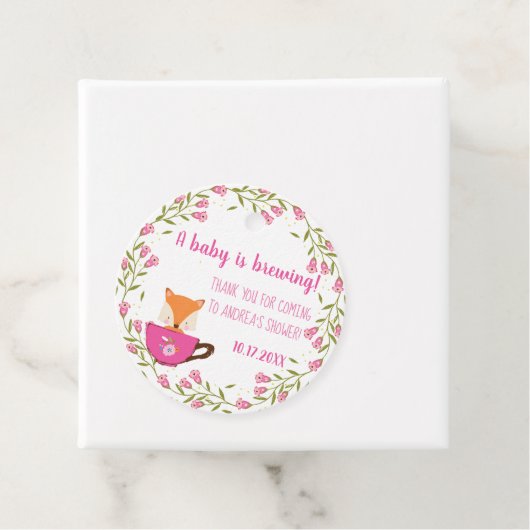 Ein Baby brät Pink Teacup Baby Girl Dusche Geschenkanhänger (Beispiel)