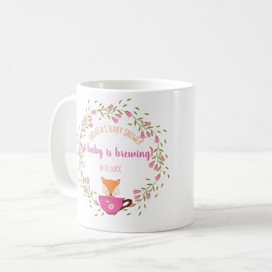 Ein Baby brät Pink Teacup Baby Girl Dusche Kaffeetasse (Vorderseite Links)