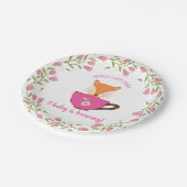 Ein Baby brät Pink Teacup Baby Girl Dusche Pappteller (Schrägansicht)