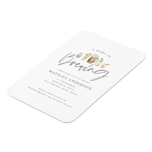 Ein Baby Braut Aquarell Bier Babydusche und Magnet (Linke Seite)