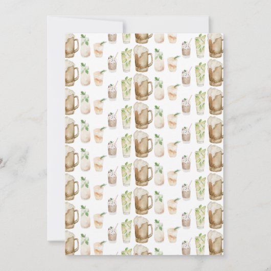 Ein Baby braut Aquarellbierdusche Ankündigung (Rückseite)