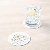 Ein Baby braut Aquarellbierdusche Runder Pappuntersetzer (Vor Ort)