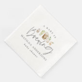 Ein Baby braut Aquarellbierdusche Serviette (Ecke)