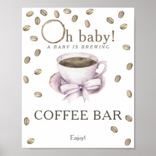 Ein Baby braut Baby Shower Kaffee-Bar Poster