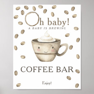Ein Baby braut Baby Shower Kaffee-Bar Poster