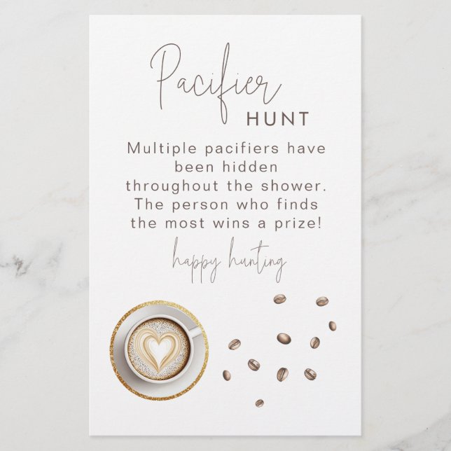 Ein Baby Braut Baby Shower Schnuller Jagd Spiel (Vorderseite)