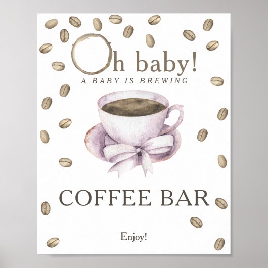 Ein Baby braut Babydusche Coffee Bar Poster (Vorne)