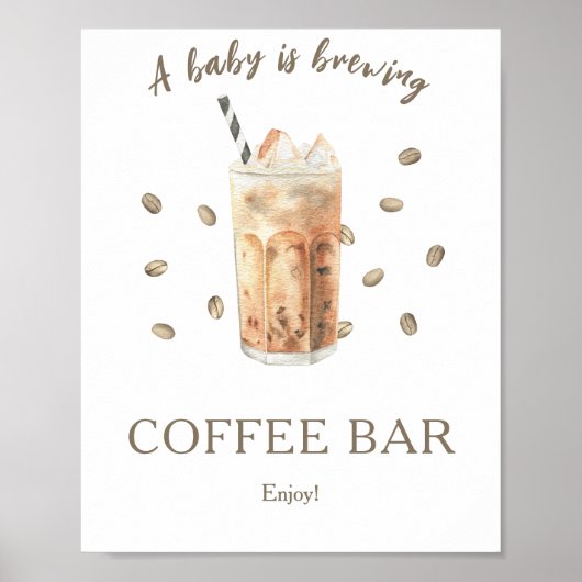 Ein Baby braut Babydusche Coffee Bar Poster (Vorne)