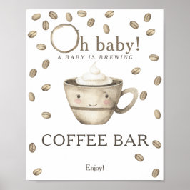 Ein Baby braut Babydusche Coffee Bar Poster