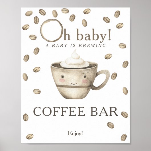 Ein Baby braut Babydusche Coffee Bar Poster (Vorne)