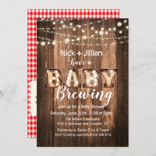 Ein Baby braut Babydusche und lädt ein Einladung (Vorne/Hinten)