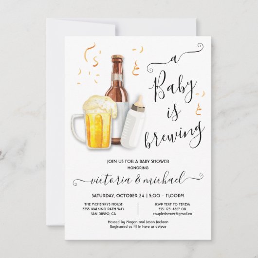 Ein Baby braut Babydusche und lädt ein Einladung (Vorderseite)