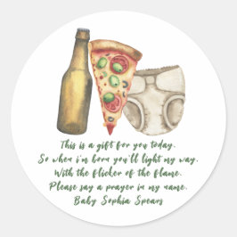 Ein Baby braut Bier - Gebetskühlschild Runder Aufkleber