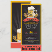 Ein Baby braut Bier Ticket Paare Babydusche Einladung (Vorne/Hinten)