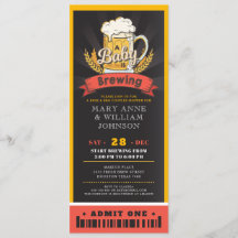 Ein Baby braut Bier Ticket Paare Babydusche