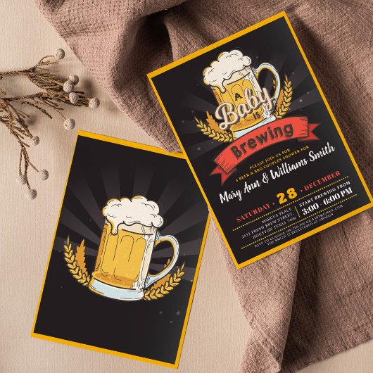 Ein Baby braut Bierpaare Babydusche Einladung