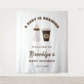 Ein Baby braut braune weiße Babydusche im Hintergr Wandteppich (Vorderseite)