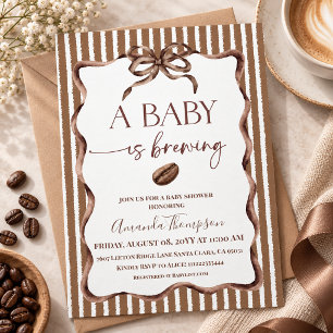 Ein Baby braut Brown Bow Kaffee-Baby-Party Einladung
