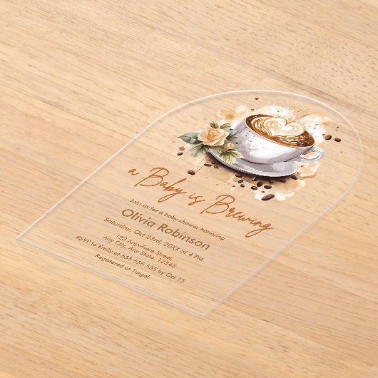 Ein Baby braut Brown Coffee Baby Dusche Acryleinladungen (Ablage )