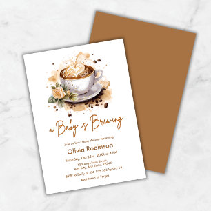 Ein Baby braut Brown Coffee Baby Dusche Einladung
