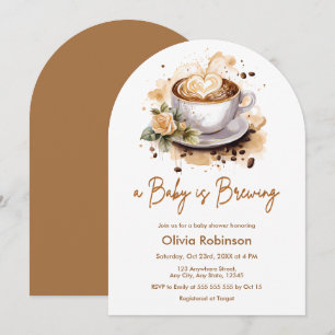 Ein Baby braut Brown Coffee Baby Dusche Einladung