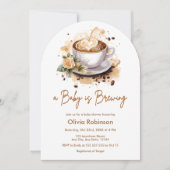 Ein Baby braut Brown Coffee Baby Dusche Einladung (Vorderseite)