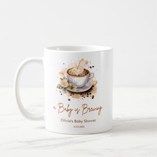 Ein Baby braut Brown Coffee Baby Dusche Kaffeetasse (Links)