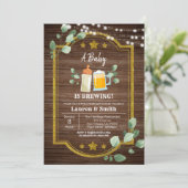 Ein Baby braut Co-Ed-Baby-Dusche Einladung (Stehend Vorderseite)